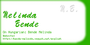 melinda bende business card